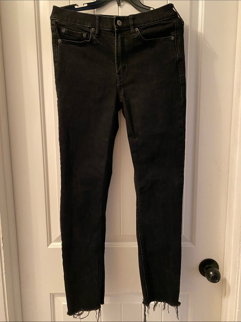 GAP Black Skinny Jeans with Raw Hem